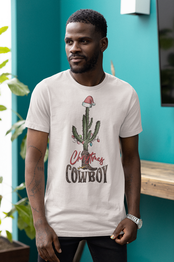 Christmas Cowboy T-Shirt, Western T-Shirt, Christmas T-Shirt, Cactus T-Shirt