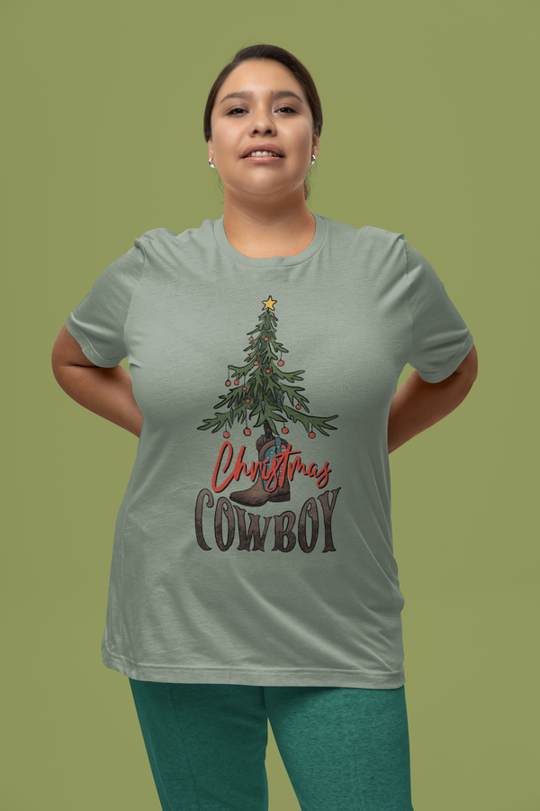 Christmas Cowboy t-shirt, Christmas Western t-shirt, Christmas t-shirt