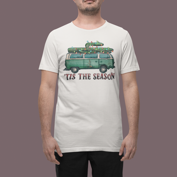 Groovy Christmas t-shirt, Hippie Van t-shirt, Christmas cactus t-shirt, tis the season t-shirt, Retro Van t-shirt, Hippie Bus t-shirt