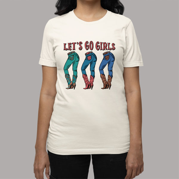 Let's Go Girls: Women's Western American Patriotic T-Shirt