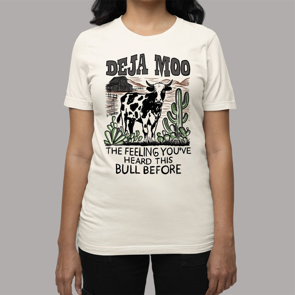 Deja Moo: Women's Western American Patriotic T-Shirt