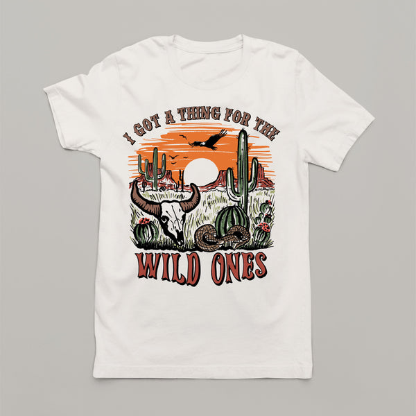 Got A Thing For The Wild Ones: Women's Western American Patriotic T-Shirt