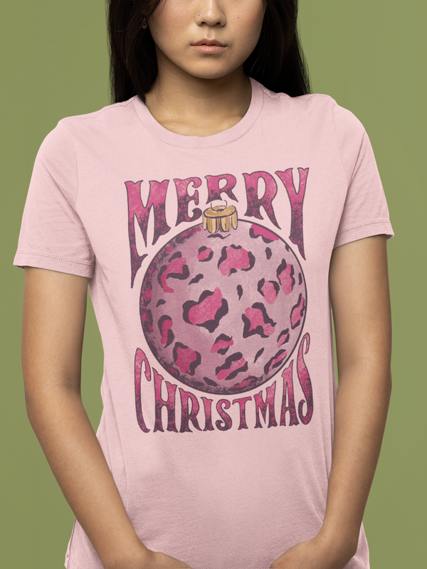 Merry Christmas t-shirt, Pink Leopard Buffalo Plaid Christmas Trees