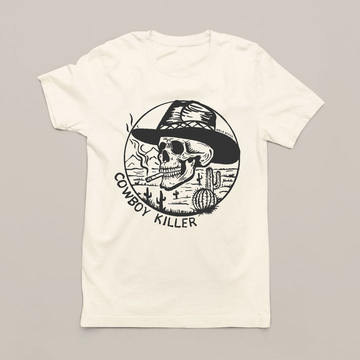 Women's Western T-Shirt - Cowboy Killer Skull Design