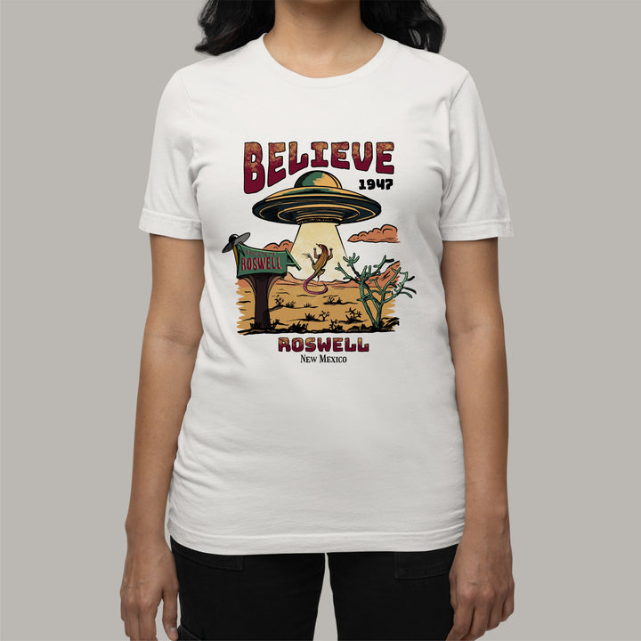 UFO T-Shirt - Believe Roswell New Mexico 1947