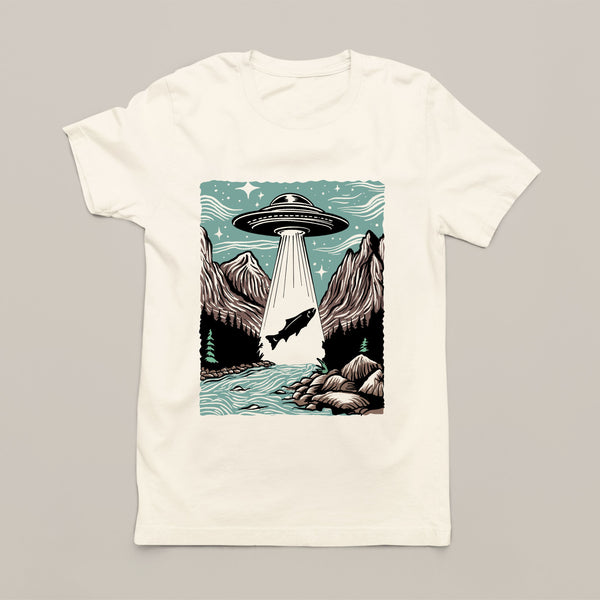 Fishing T-Shirt - UFO Abducting Trout