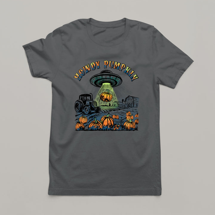 Fall T-Shirt - Howdy Pumpkin UFO Design