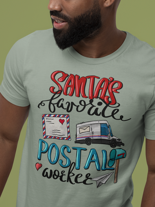 Santa's Favorite Postal Worker T-shirt, Postal Life T-shirt, Postman shirt, Post Office T-shirt, Christmas T-shirt
