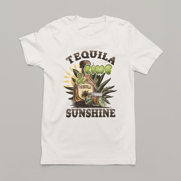 Sip into Summer. Women's Patriotic Tequila Lime & Sunshine T-Shirt