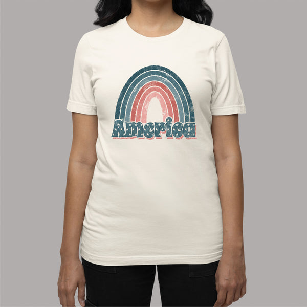 Women's American Rainbow T-Shirt