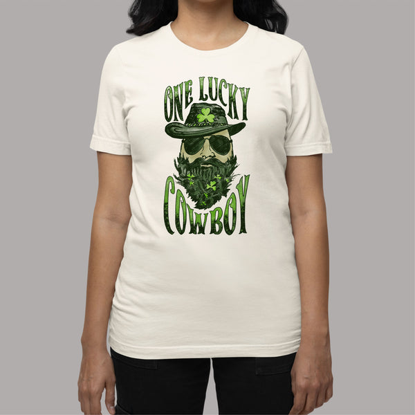 One Lucky Cowboy: Women's Cowboy Patriotic St. Patrick T-Shirt