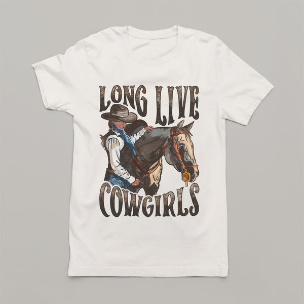 Long Live Cowgirls: Women's Country Western Patriotic T-Shirt