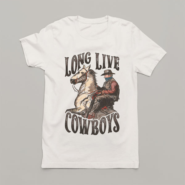 Long Live The Cowboys: Women's Country Western Patriotic T-Shirt