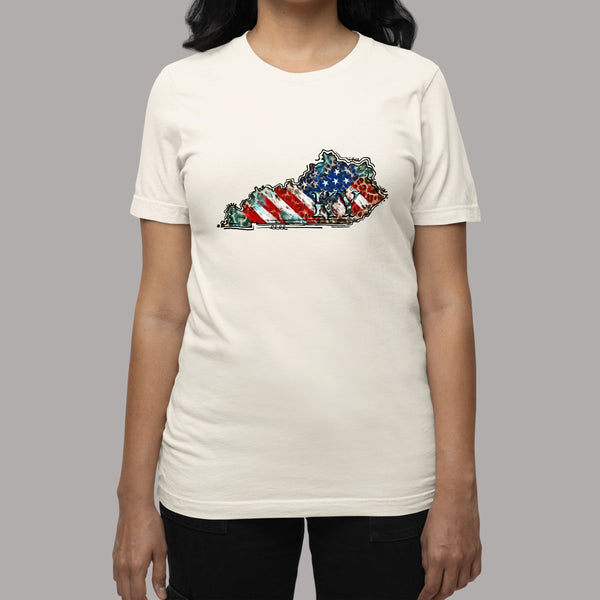 Kentucky State Leopard Print: Women's Country American Patriotic T-Shirt