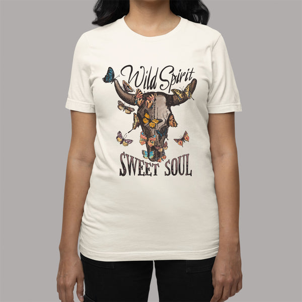 Wild Spirit Sweet Soul: Women's Country American Patriotic T-Shirt