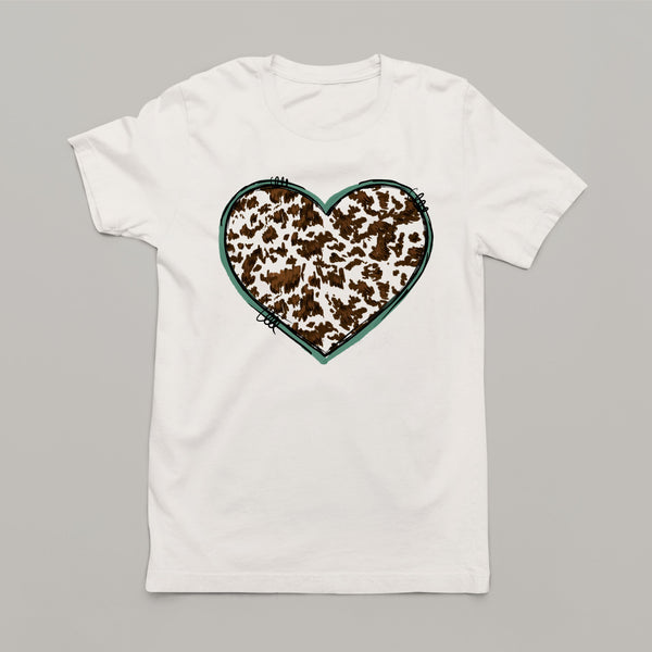 Cowhide Heart: Women's Western American Patriotic T-Shirt