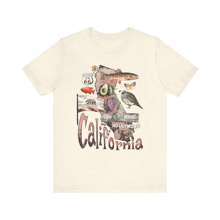 California Patriotic Women's T-Shirt with State Symbols