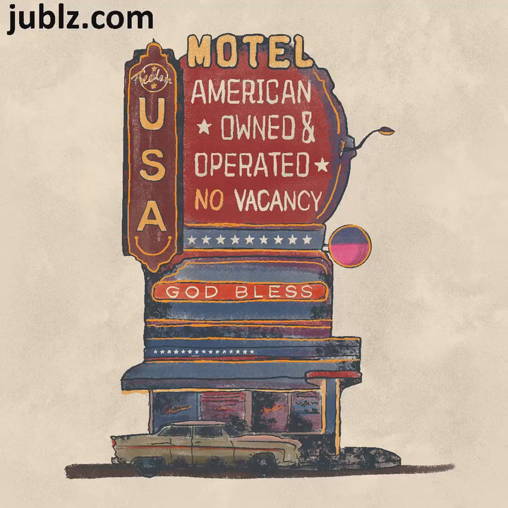 Motel America USA Road Sign