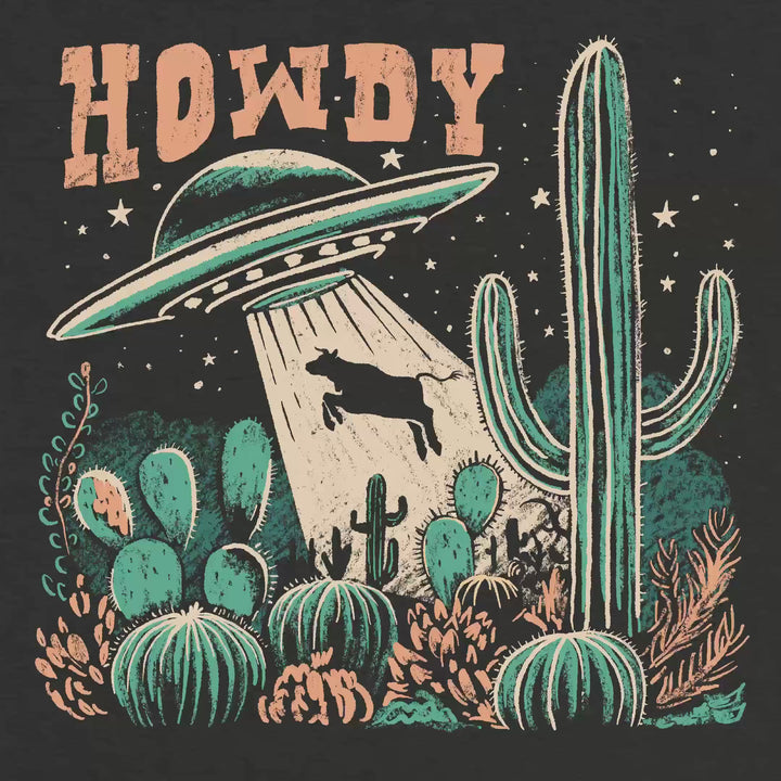 HOWDY, UFO cow abduction: Men's Western T-Shirt