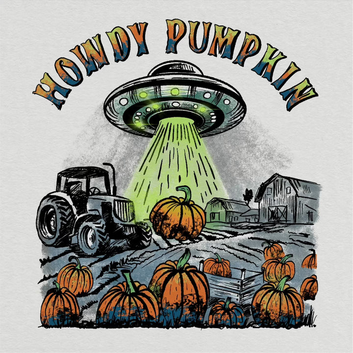 Fall T-Shirt - Howdy Pumpkin UFO Design