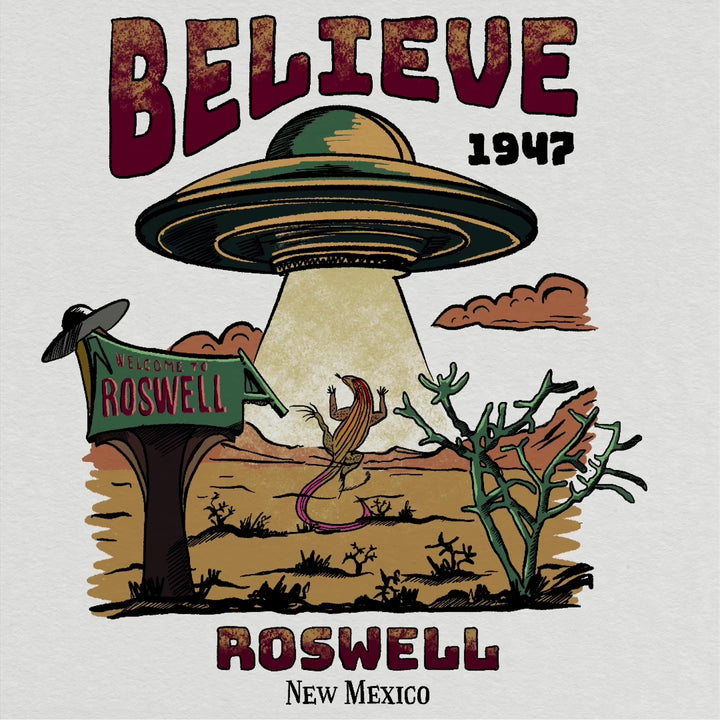 UFO T-Shirt - Believe Roswell New Mexico 1947